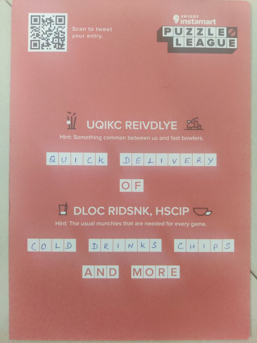 UdhayaFriend's tweet photo. Here is my answer to the puzzle. My Order No is #1160562315535

@SwiggyInstamart #SwiggyInstamart #InstamartPuzzleLeague https://t.co/WnrWa8E0zv