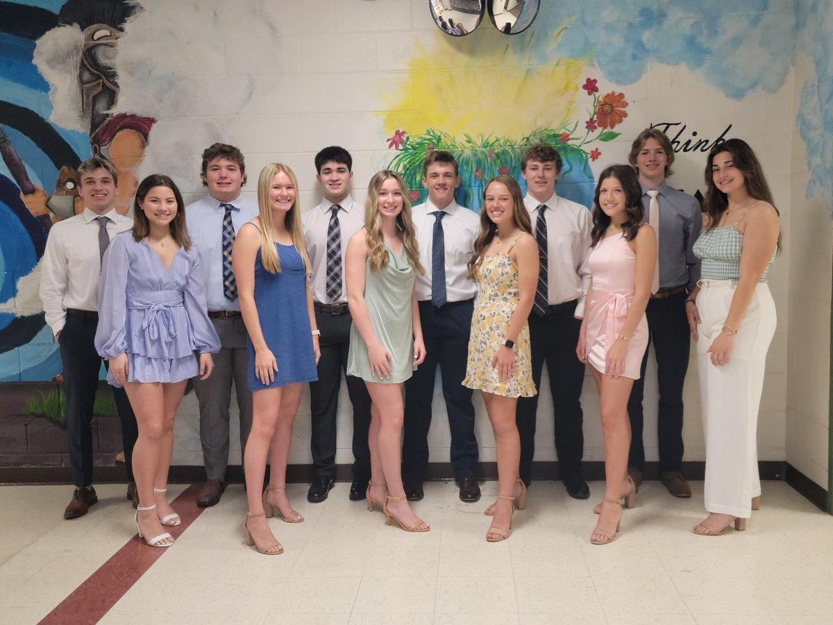 This is our 2022 Prom Court! Starting on the left: Gus Cambier, Jenna Aluli, Lincoln Cooley, Leah Benson, Dawson Alexander, Malerie Morey, Kiefer Tarnoki, Anna Lochbaum, Ethan Bode, Abby Golembiewski, Caden Emmert, and Cassandra Chamoun! #HailSycamore