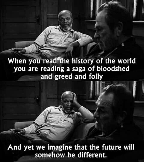 A very intellectual conversation between two grownup men! 
The Sunset Limited. 🎥 👍🏽