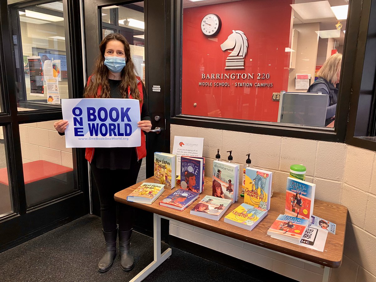 LmcStation220's tweet photo. Thank you @OneBookOneWorl2 for the donation in honor of #AAPIHeritageMonth! Students and staff are so excited to start reading these dynamic titles @kikuhughes @ErinMYun @StationMS220 #SeetheStudent220 #bsd220 #RepresentationMatters https://t.co/O8QiMLt9ix