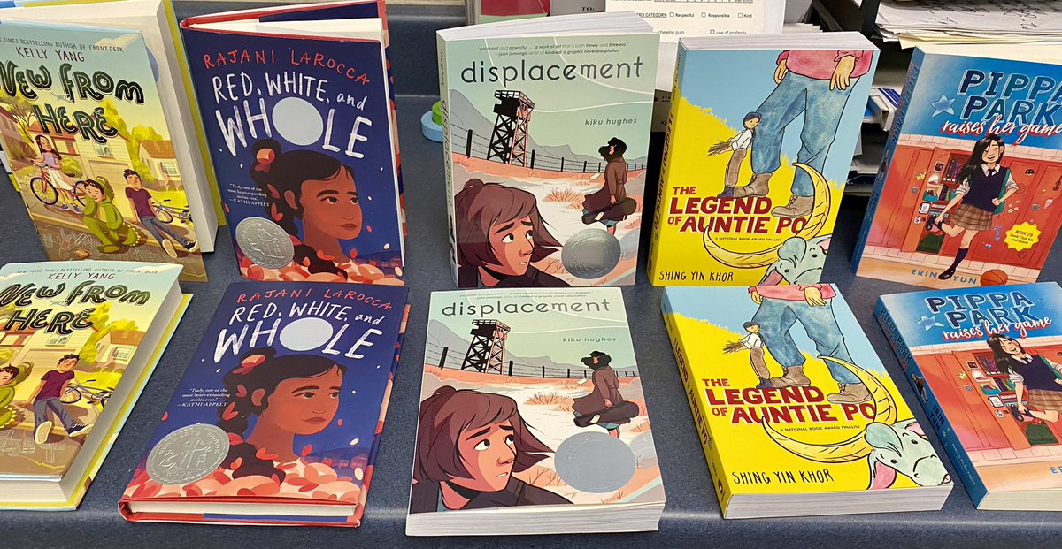 LmcStation220's tweet photo. Thank you @OneBookOneWorl2 for the donation in honor of #AAPIHeritageMonth! Students and staff are so excited to start reading these dynamic titles @kikuhughes @ErinMYun @StationMS220 #SeetheStudent220 #bsd220 #RepresentationMatters https://t.co/O8QiMLt9ix