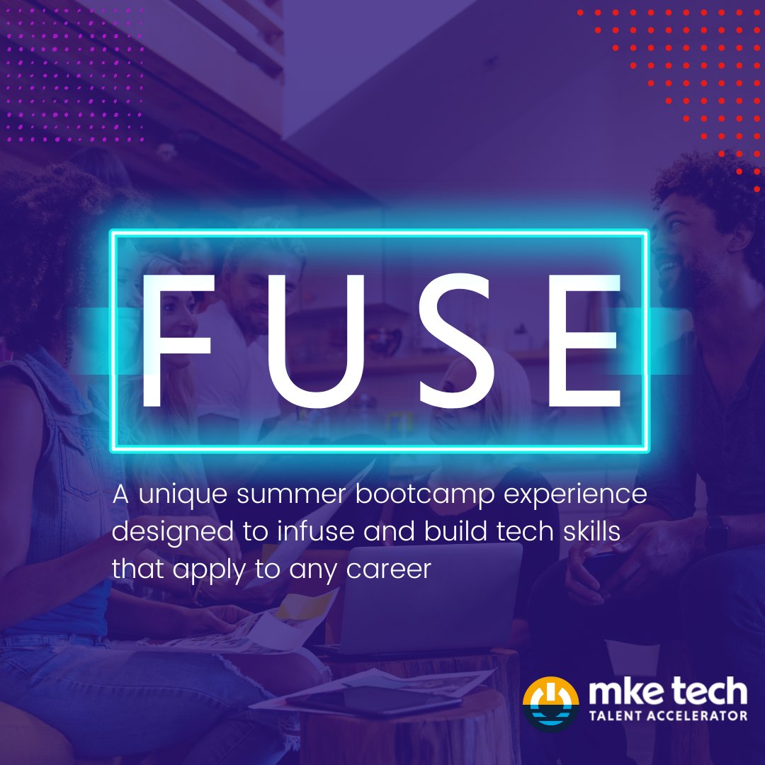LauraHSchmidt's tweet photo. #Students! If you’re looking to gain #tech #skills to prepare for the future of work in a digital economy, check out FUSE, presented by @MKETechHub! More details and register here 👇
https://t.co/CK3LWVFK1g https://t.co/qvk3ENfF8M
