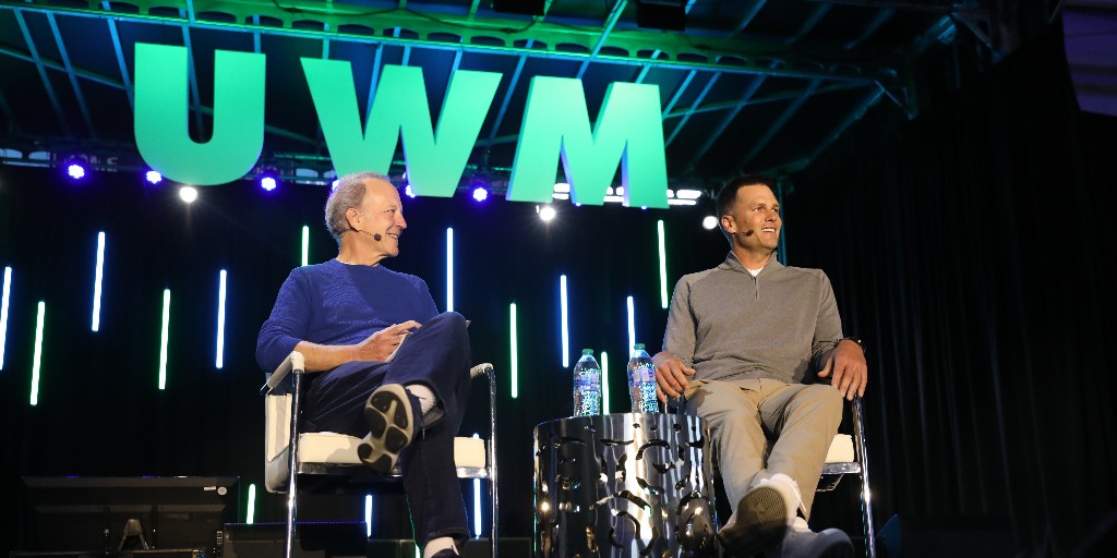 UWMLife's tweet photo. It was surreal to have @TomBrady and @JimGrayOfficial here motivating us at our company rally. From one 7-time champion to another, thank you! https://t.co/Xuzvzw3XVq