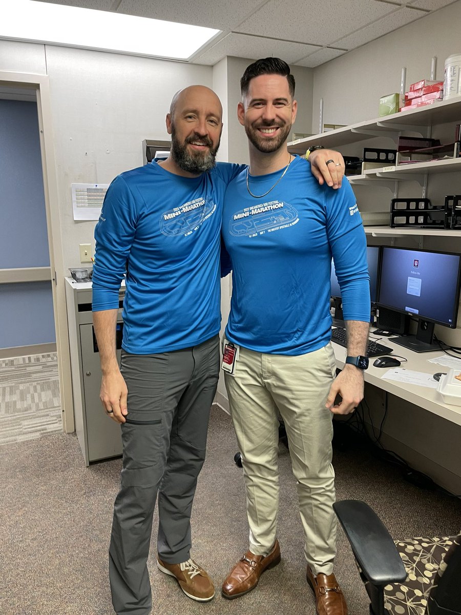gbosslet's tweet photo. Pulmonary clinic today with @MICUBoxer in our matching @500Festival #indymini shirts
#docswhorun
@IU_Health
@IUMedSchool https://t.co/p6TVOcncRZ