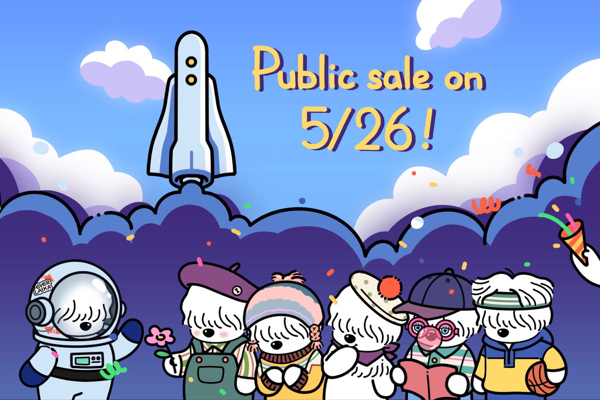 Public sale confirmed for <a href="/EverLaika/">EverLaika | Mint Live</a> on May 26th !🔔

🔥0.2 ETH and 50WL giveway on this tweet for celebration🔥

✅Follow <a href="/EverLaika/">EverLaika | Mint Live</a>+❤️+RT
✅Tag 3 friends
✅Join discord.gg/everlaika and send greetings!

Winners announced on Discord!

⏰48Hrs
#NFTGiveaway #NFTCommunity #NFT