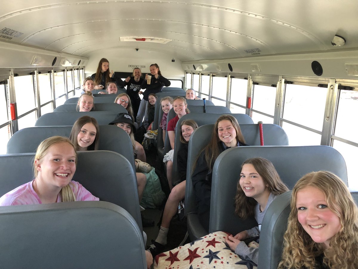 SCSball's tweet photo. On our way to Mankato for softball tournament!  Central MN softball is invading the southwest!  @fastpitchCHS https://t.co/4rtMca3wQ5