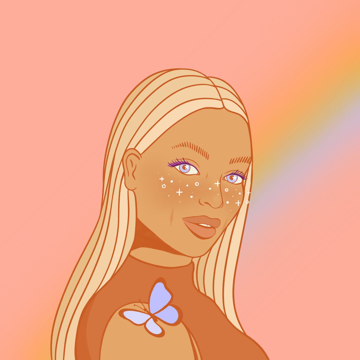 c0c0stardust's tweet photo. My friend @ijustine is one of my biggest inspirations in the space 🦋 She is kind, innovative, and an expert community builder! I was so humbled by her support with our first @Stardust__NFT service day 💗 you know I had to make her an Honorary!! 

🧡 U Justine! https://t.co/kDnSymdDhM