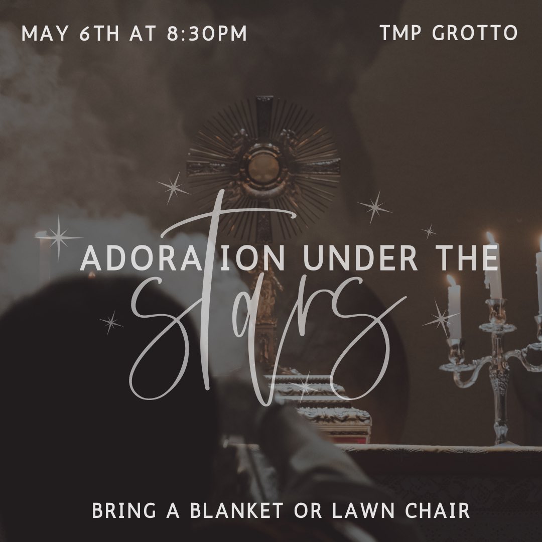 FHSUDisciples's tweet image. Join the Catholic Campus Center in a night of Adoration like never before! Tonight at 8:30PM in the TMP Grotto, we will have adoration, confessions, and a praise and worship band. Bishop Jerry Vincke will be with us to adore the Lord. Make sure to bring a lawn chair or blanket!