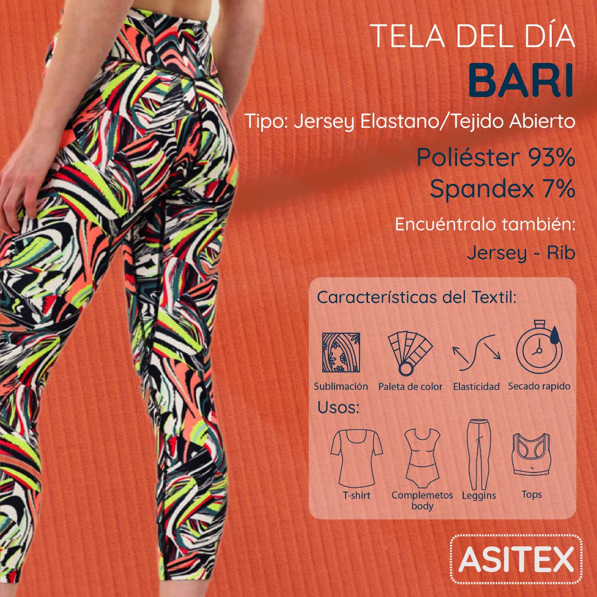 Asitexsas's tweet photo. #teladeldía
BARI
Se trata de un tejido ligero y flexible, se usa principalmente para t-shirts, complementos bodys, leggins y tops.
📷 IG: asitexsas
👥Facebook: asitexsa
#asitex #industriacolombiana #poliester #jersey #elastano #tshirts #tshirt #bodys #leggins #tops https://t.co/cU2jIbuC5X