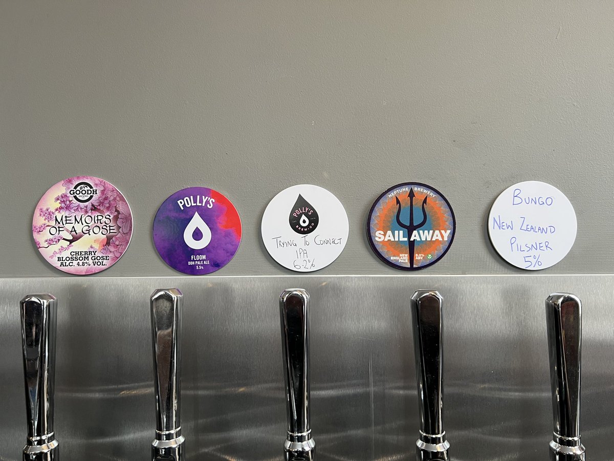MoldAleHouse's tweet photo. Fridays keg beers from 3pm to 10pm -
Memoirs of a Gose - #GOODH
Floom - @pollysbrewco
Trying to connect - @pollysbrewco
Sail Away - @neptunebrewery
New Zealand Pilsner - Bungo https://t.co/1aNFwlLkUu