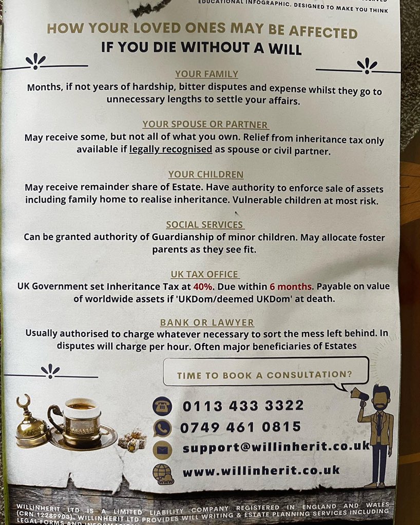 paaksaf's tweet photo. @Willinherit check it out. Find out what happens if you don’t have a Will. Never too early or late make a Will make sure your assets are used the way you want them to be. Don’t let government take your had earned money https://t.co/18tPdfi2Fh