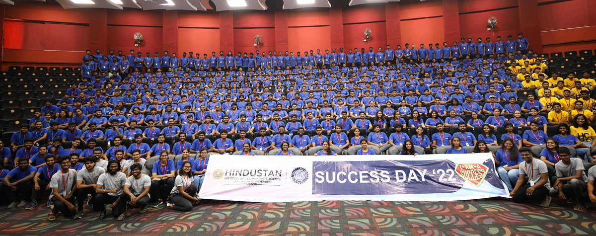HindustanUni's tweet photo. A glimpse of #SuccessDay2022 at the campus today. Dr. A. Sivathanu Pillai, Honorary Professor - Emeritus, HITS presided over the event and motivated the Achievers of the Institution. He was accompanied by the Vice Chancellor and the Registrar of the University. #IAmASuccess https://t.co/9Q9ttugd4S