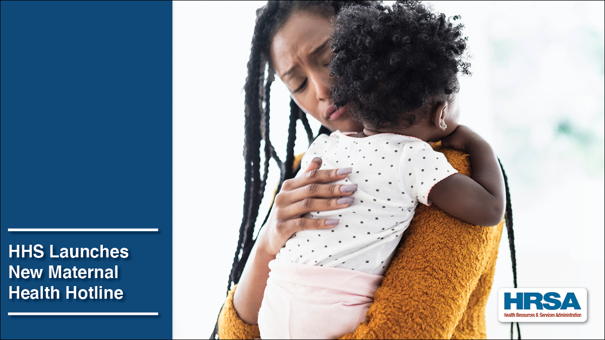 HRSAgov's tweet photo. TODAY: @HHSGov, through #HRSA, announced the Maternal Mental Health Hotline, a new, confidential, 24-hour toll-free hotline for expecting and new moms experiencing #MentalHealth challenges, launching this #MothersDay: https://t.co/f3XCAdnl9J https://t.co/ykHXk7eHz6