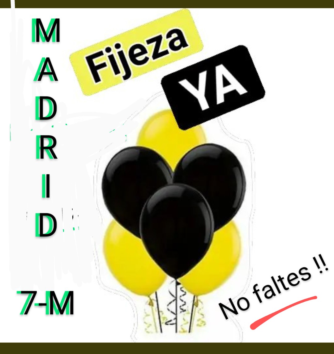 Anafarma3's tweet photo. TEMPORALES  PÚBLICOS  en ABUSO  por TEMPORALIDAD de TODAS las ADMINISTRACIONES.......VAYAN CALENTADO MOTORES !! 💪💪

💥 MAÑANA, a las 11.30 en MADRID una sola voz: FIJEZA YÁ !!! #FijezaYa @GMi15f 
#7MContraAbusoFijeza   @madrid_ope2021 NO  SOMOS PLAZAS  SOMOS  PERSONAS https://t.co/hb8QM7ACbO