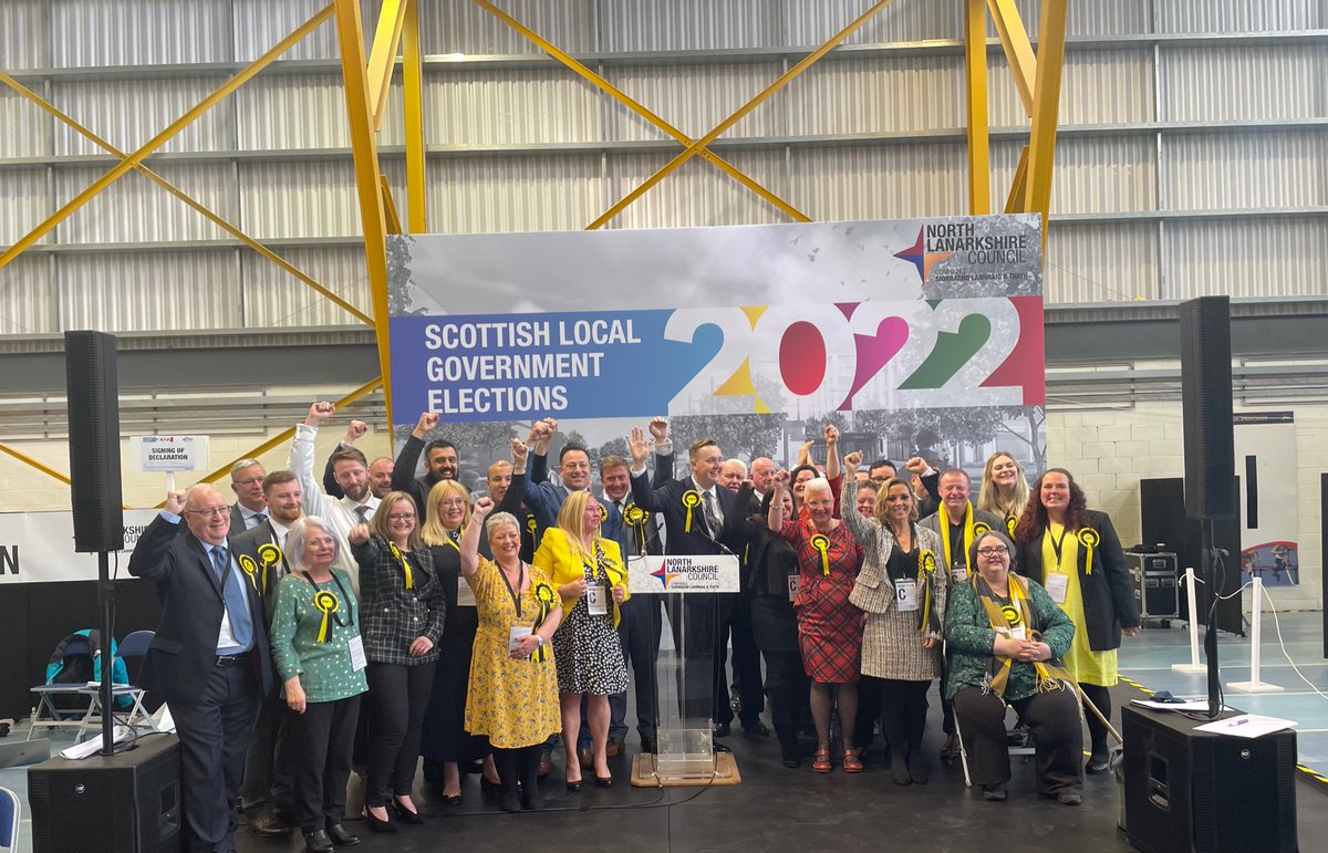 fultonsnp's tweet photo. We’ve done it - the SNP have won North Lanarkshire Council. After a long day, and a phenomenal share of the vote in many areas, the results are in and we have 36 councillors. Well done team @theSNP  🎉🎉 https://t.co/8z75mvLzgM