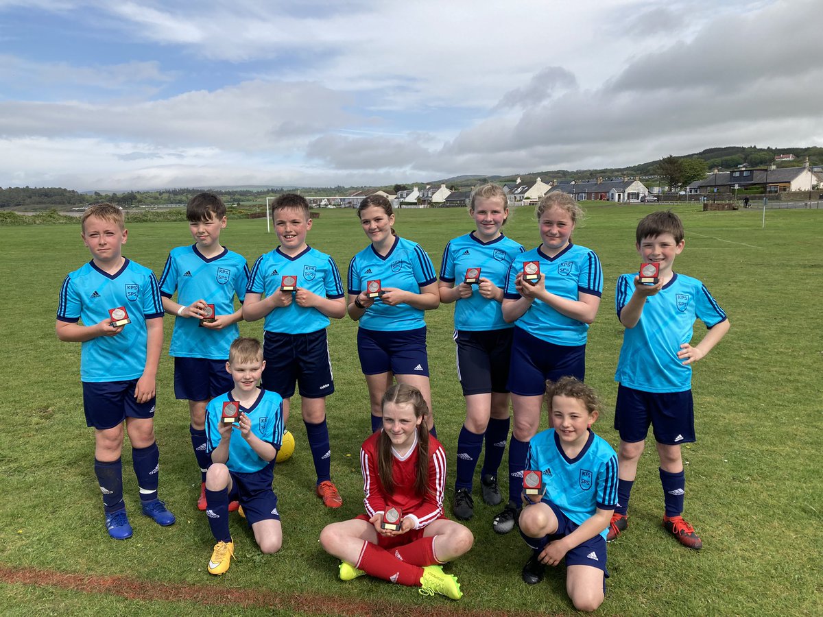 KirkmichaelPS's tweet photo. A huge well done to KirkMichael Primary playing in the Eric McCrindle Cup today. The pupils played well as a team and were silver medalists🥈 Well done to the winner @MaidensPrimary and @FishertonPS ⚽️🏆 https://t.co/ebhtQAI7ae