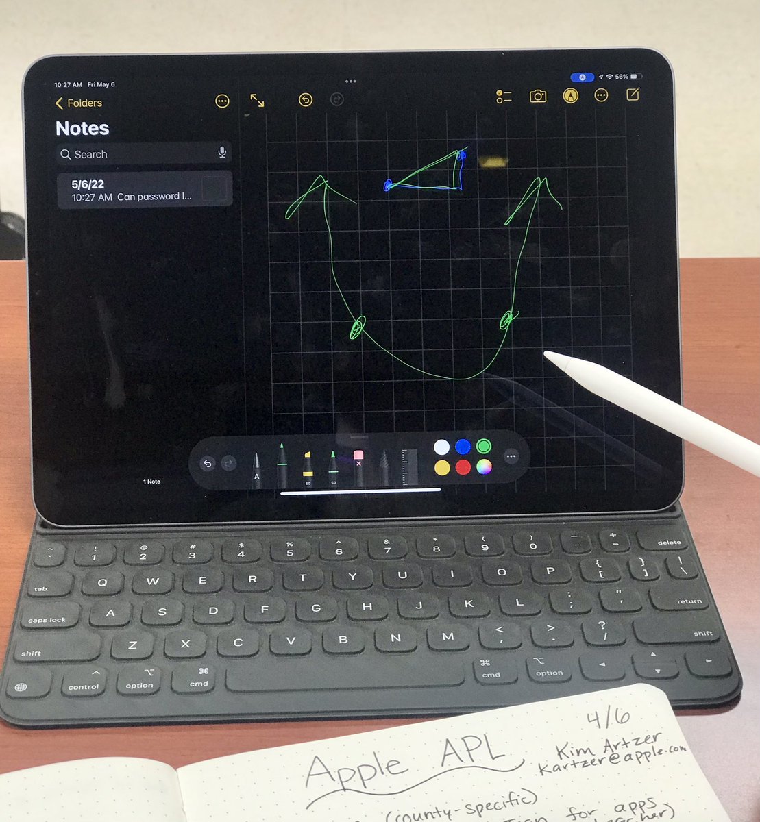 smiller_educ8or's tweet photo. Obviously my favorite part of Apple APL was adding graph paper into Notes #mathnerd 🤓 @jhesson83 @SumnerConnect @AppleEDU https://t.co/CEJRa52Yc5