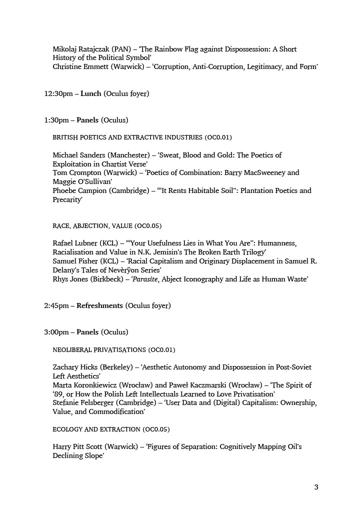 Dispossessive's tweet photo. Only three weeks now until our in-person symposium at the University of Warwick. And the programme is looking great! (1/3) https://t.co/gohIkBBcBy