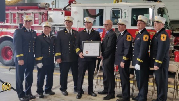 Resboss48's tweet photo. Historic day for the City of Jersey City. Chief Steven McGill received the coveted ISO Class 1 designation at a ceremony on Wednesday May 4th. https://t.co/mrRGi0Dm26