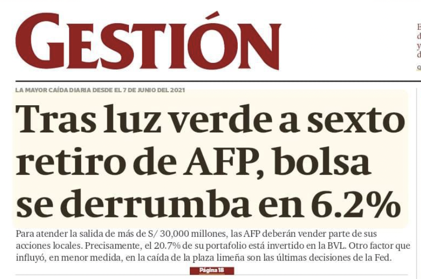 tuestadavid's tweet photo. La soberbia esconde brutal ignorancia, incluso de  congresistas supuestamente ilustrados. BCR/SBS/OCDE/MEF, advirtieron de efectos nocivos para el país de aprobar 6to retiro de AFP. Pero congresistas creen saber más.... Fíjense cómo nos someten a un terrible experimento natural👇 https://t.co/z5YTTbfxmm