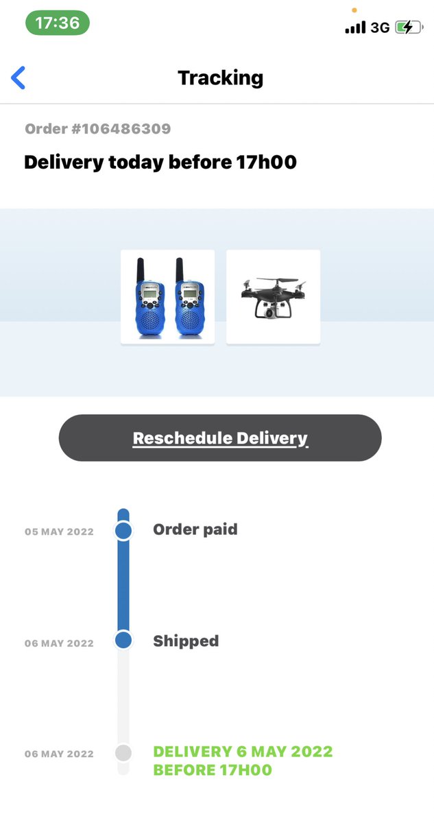 klakza's tweet photo. @TAKEALOT And still no delivery. 38minutes after “guaranteed” time. No answer on your phones or to the requested DM. Consider my sims birthday ruined, just like @takealot did to my daughter 2 months ago https://t.co/Zq5mTB1doz
