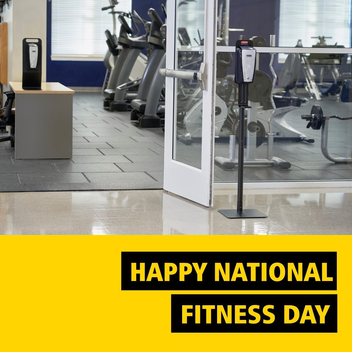 Tomorrow is National Fitness Day! Keep health and safety top of mind for members of your fitness center by increasing your cleaning frequency and providing sanitizer solutions throughout your facility.