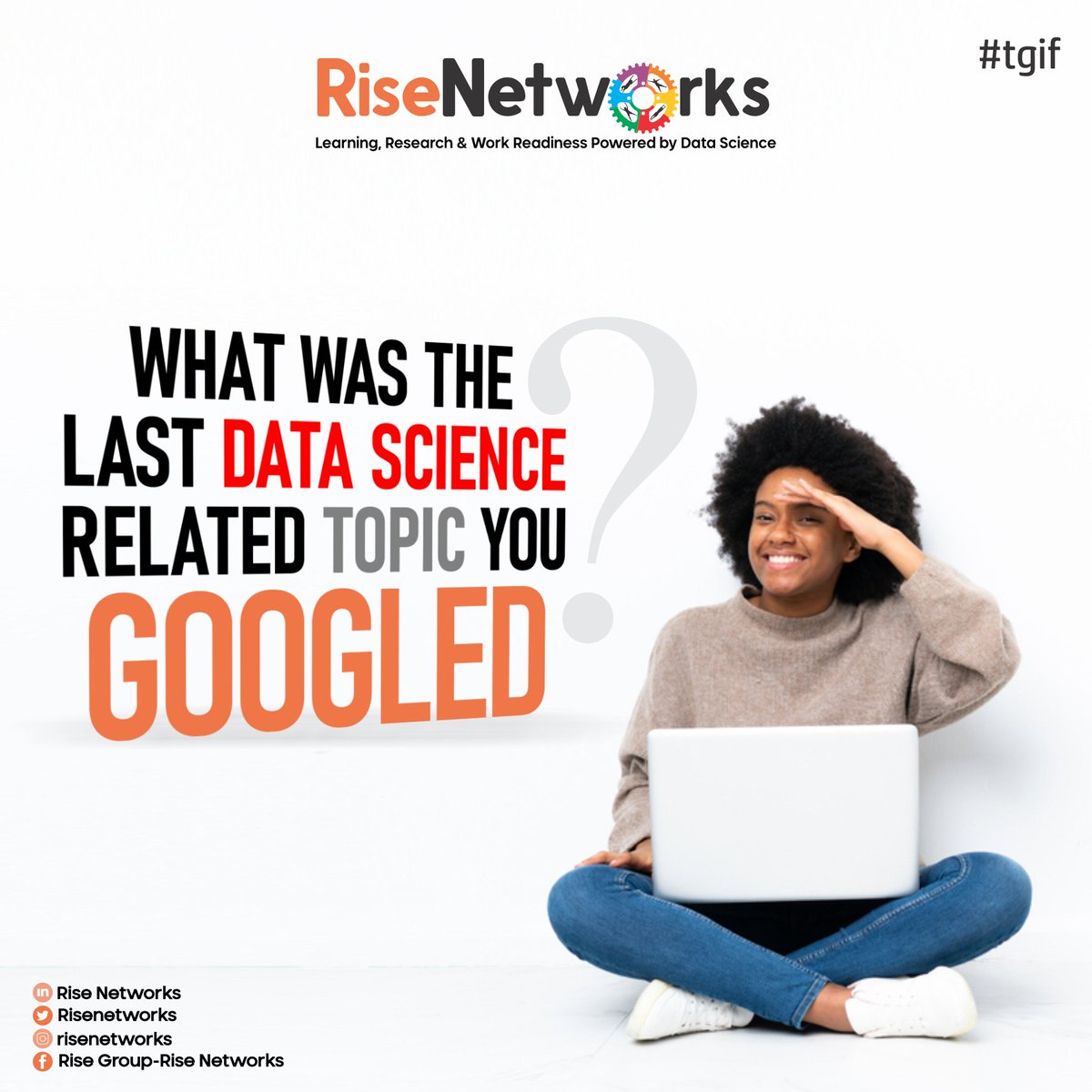 Risenetworks's tweet photo. Hey guys,ย Tgif๐บ๐ฟ๐
Let's have some fun with this.
Leave your response in the comments section.
_
#RiseNetworks #datascience #Google #tgifย #Fun #WorkReadiness #DataScientist #Python #R #MachineLearning #DeepLearning #PytonMeme #Programmer #tgif https://t.co/LTuLoIxxo9