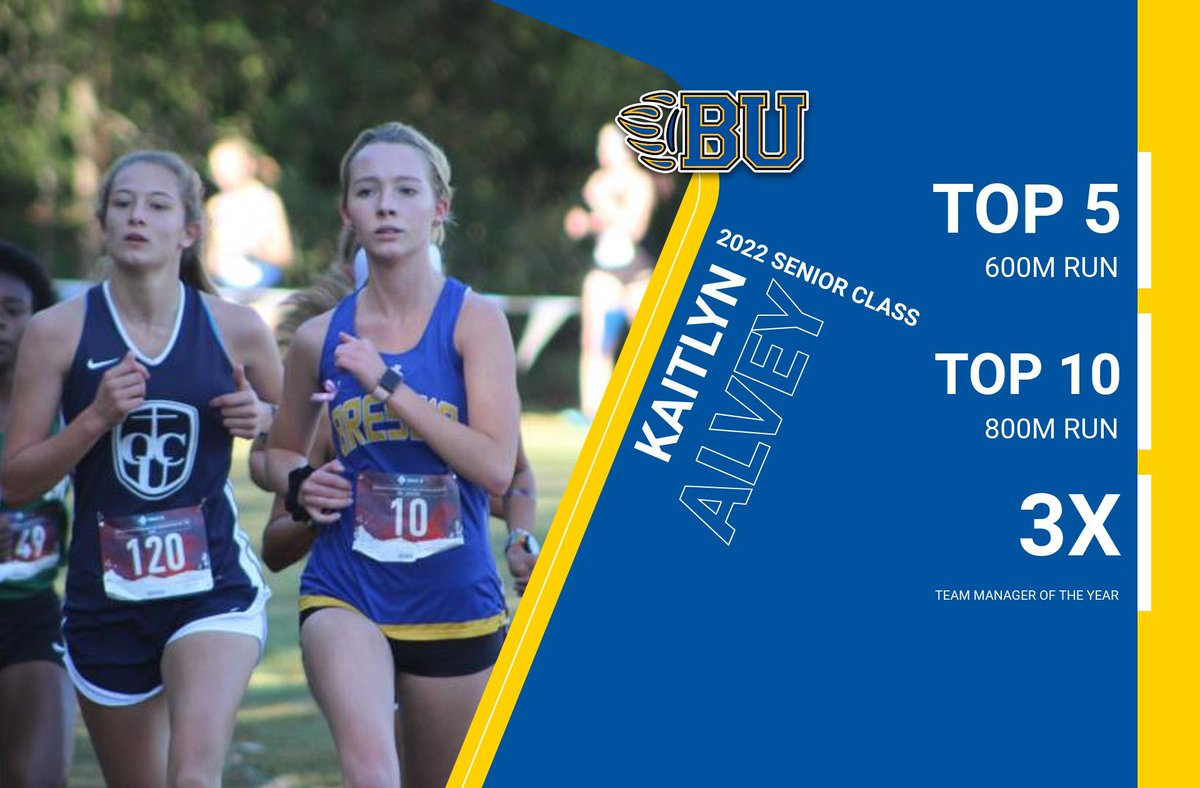 Our last senior highlight is Kaitlyn Alvey!

Kaitlyn competed for the cross country and track &amp; field teams for one season, before becoming team manager for the next three.

Congrats on graduating and we wish you the best of the luck in the future, Kaitlyn!