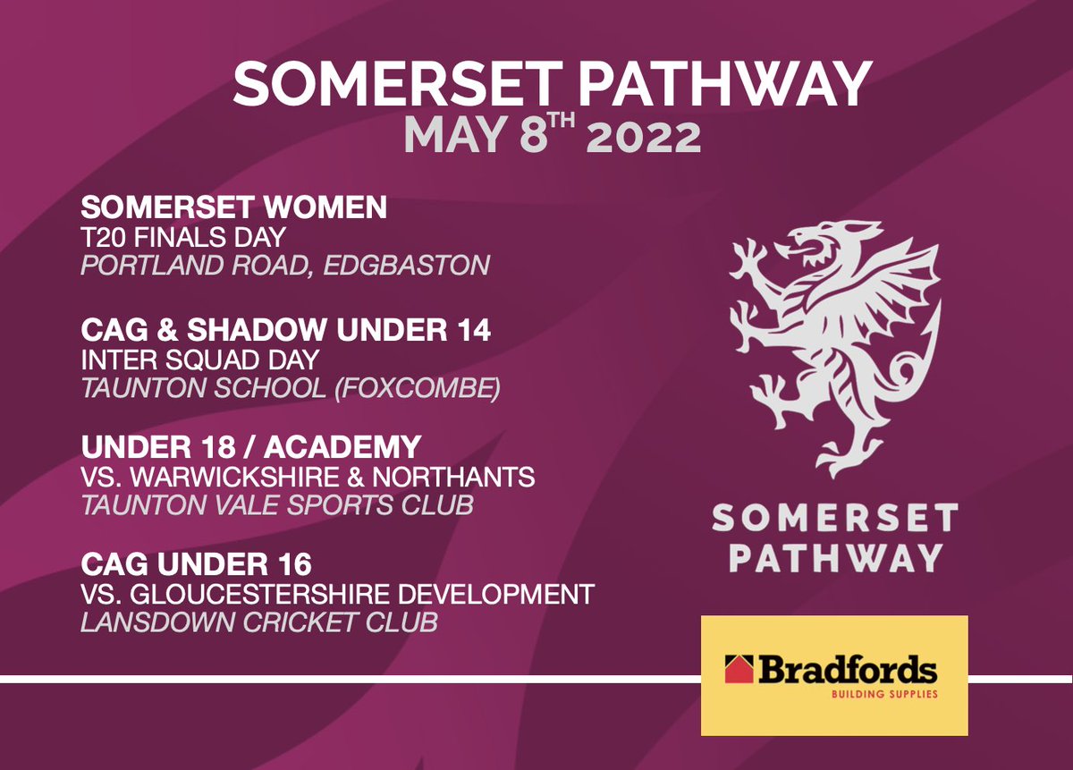 Somerset CCC Boys Pathway (@scccpathway) on Twitter photo WEEKEND FIXTURES ||
After last weeks rain we hope that all four of our weekend fixtures will go ahead!
The <a href="/SCCCWomenGirls/">Somerset CCC Women & Girls</a> game will have live updates (head over to their page for a link) whilst the U18/Academy games will be live streamed via our brand new YouTube channel! WEEKEND FIXTURES ||
After last weeks rain we hope that all four of our weekend fixtures will go ahead!
The <a href="/SCCCWomenGirls/">Somerset CCC Women & Girls</a> game will have live updates (head over to their page for a link) whilst the U18/Academy games will be live streamed via our brand new YouTube channel!