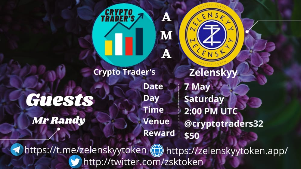 CryptoTraders34's tweet photo. We are pleased to Announce  our Next AMA on 7 May 2022 at 2:00 PM (UTC)

@CryptoTraders34
 &amp;
@ZskToken

👉Reward : 50$

👉For AMA details:
Requirements 👇
Follow :
@CryptoTraders34
 &amp; 
@ZskToken
Like, RT, Tag your 3 Friends https://t.co/l2rSXmKehF https://t.co/UvY2SfeH52