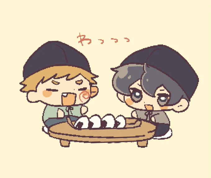 幼い兄弟にひもじくない未来があれば嬉しい🍙🍙 #天落記絵巻 
