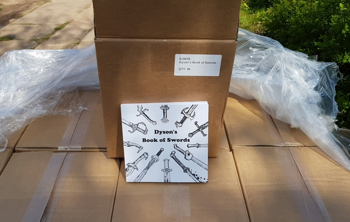 Today is bathroom demolition day AND picking up the new car...

BUT THIS JUST ARRIVED AT PETER'S PLACE IN THE UK! 

A full pallet of swords!
