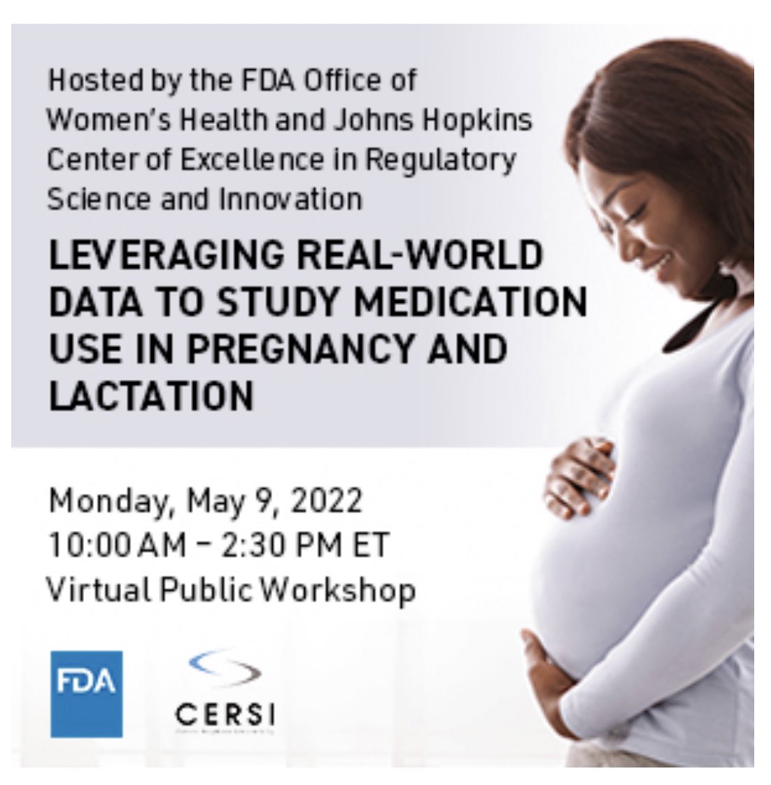 Thrilled to be one the co-organizers of the FDA co-led workshop on leveraging real world data to study medication use in pregnancy. 💉 💊 

Monday, May 9.

Please register and participate. <a href="/HopkinsMedNews/">Hopkins Med News</a> <a href="/HopkinsGynOb/">Johns HopkinsGynOB</a> <a href="/MCERSI/">M-CERSI</a> <a href="/FDAWomen/">FDAWomen</a> <a href="/FDAMedia/">Media Affairs</a> 

jhsph.edu/research/cente…