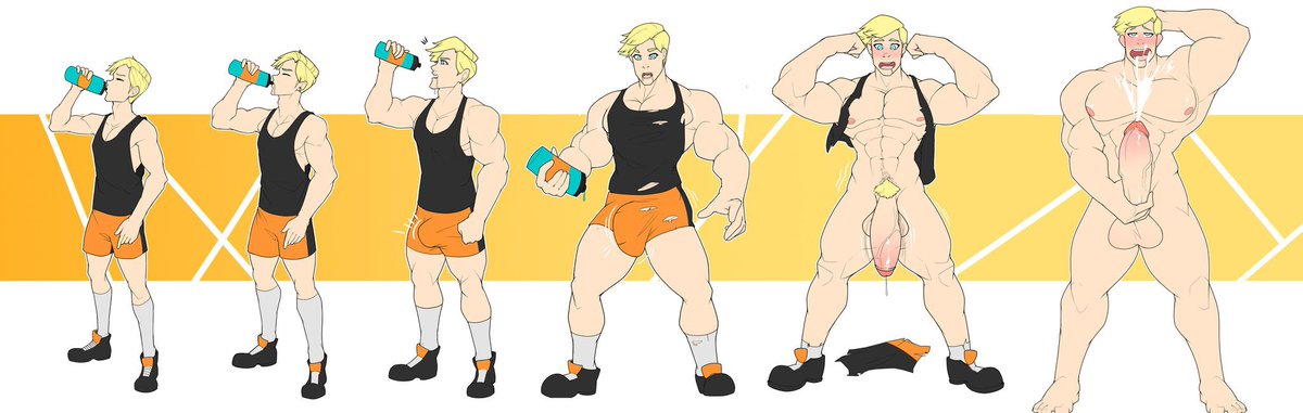 An amazing commission by <a href="/LeroyYoreel/">Leroy🔞</a>… your style is a HUGE favorite of mine #bara #musclegrowth #commission