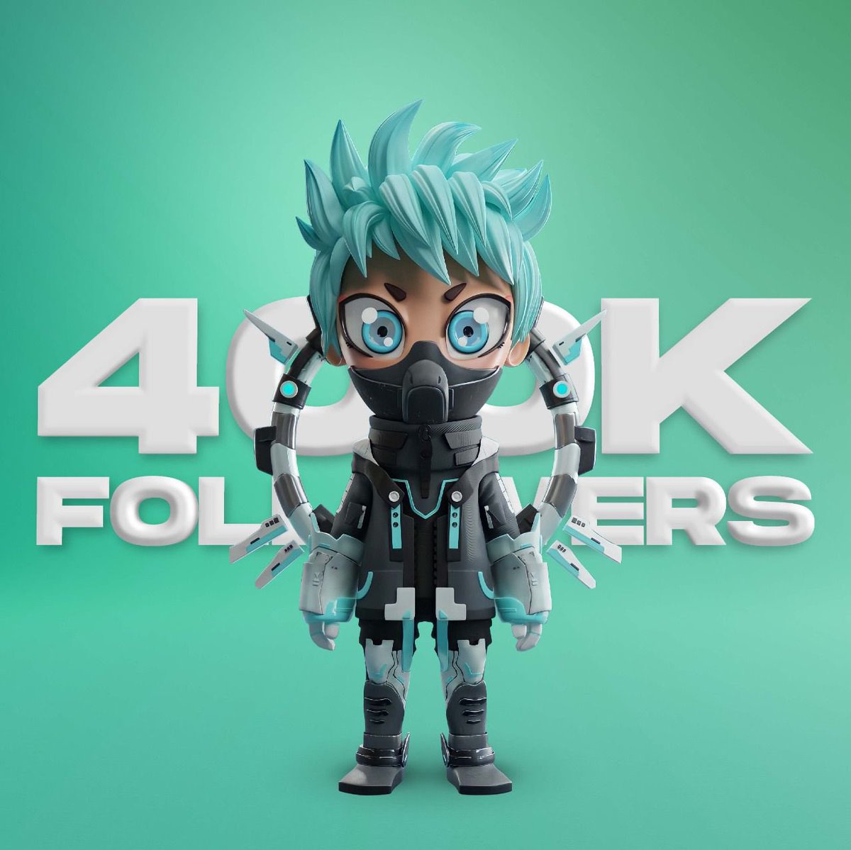 We made it to 400K followers! Thank you for all the support @KarafuruNFT 🥰 Anyway RT if you need this cyborg @KarafuruNFT @HYPEBEAST @atmos_tokyo! 🆙🆗⤴️