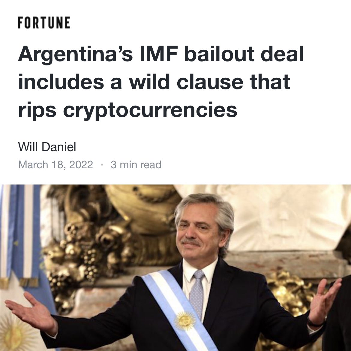 The IMF is evil🖕 The clause requires Argentina to crack down on crypto.