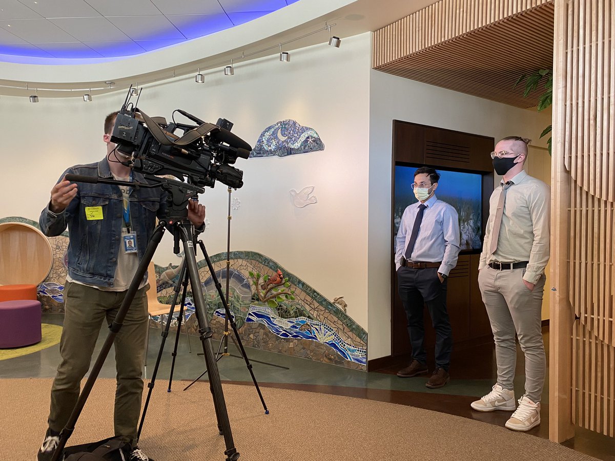 Behind the scenes from the news filming of the project between #productdesign in <a href="/UofMDesign/">College of Design</a> and <a href="/umnmedschool/">UMN Medical School</a> to design educational toys for children with congenital heart disease today
