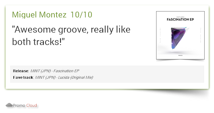 fuserecords's tweet photo. Miguel Montez supports: MINT (JPN) - Fascination EP 10/10 https://t.co/sPFJpcuITf #newrelease https://t.co/MpMVfxGpr2 https://t.co/3qlh22OuCG