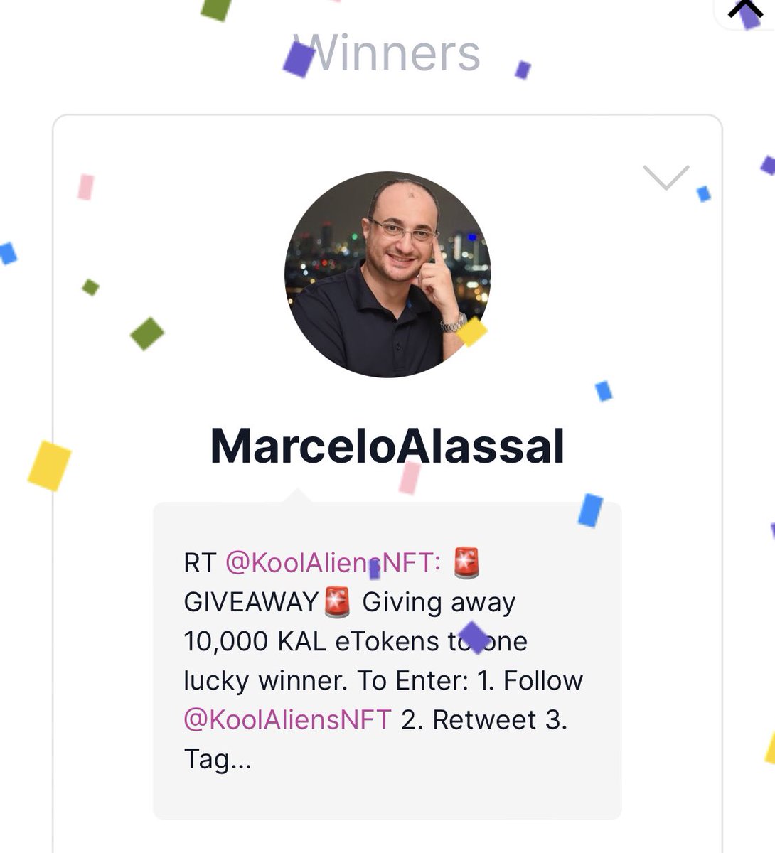 KoolAliensNFT's tweet photo. 🎁10,000 KAL eToken GIVEAWAY🎁

Lucky Winner is @MarceloAlassal 

Please DM us your Cashtab eToken Address. https://t.co/yeMIZ1q1Hg