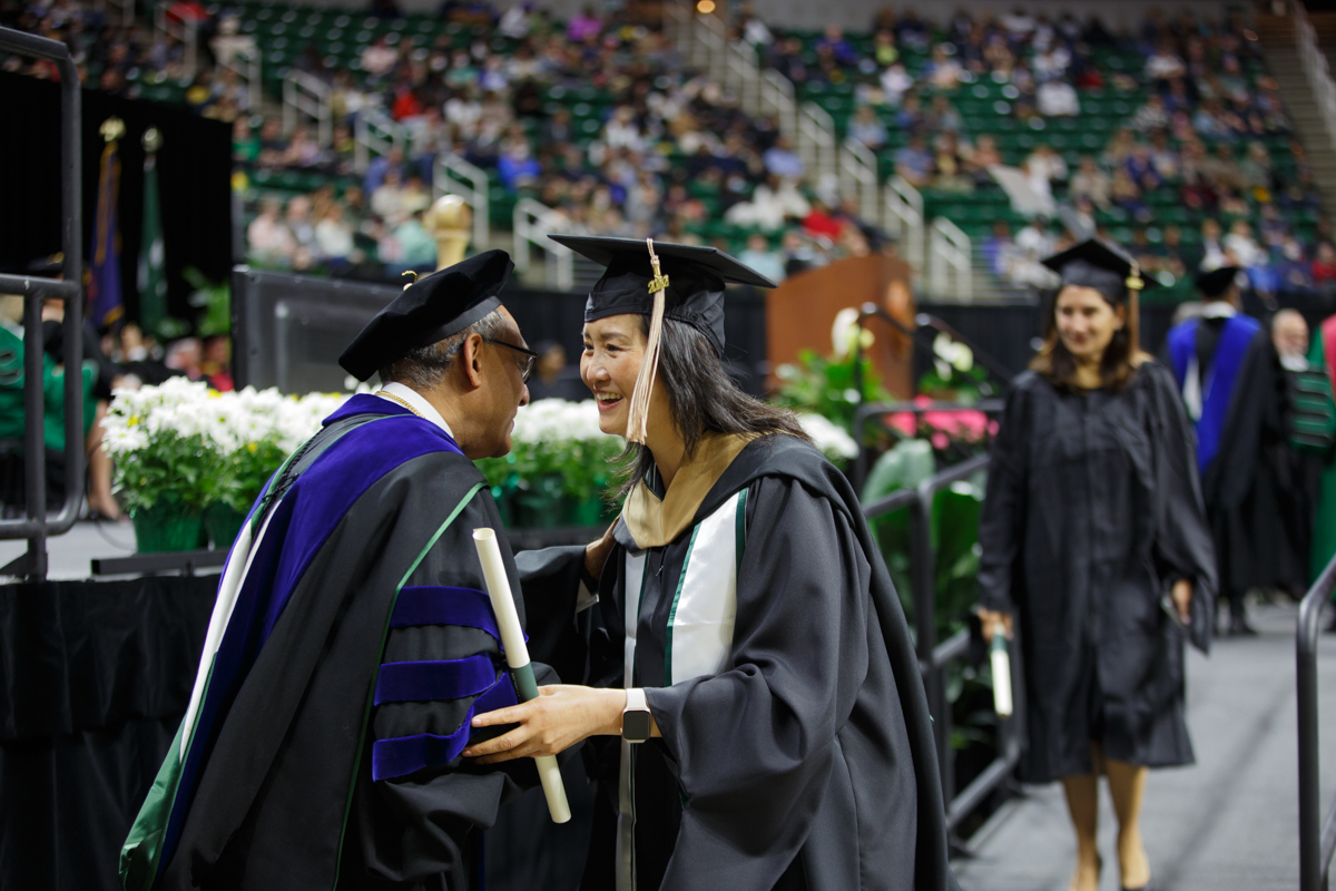 All smiles at the master's commencement ceremony. 🎓 #SpartanGrad22