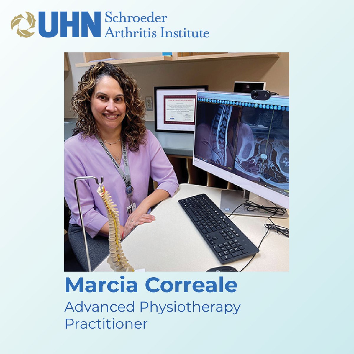 May is #NationalPhysiotherapyMonth! Meet Marcia Correale, Advanced Physiotherapy Practitioner @SchroederInst. She uses a ‘personalized approach to care’ rooted in evidence-based research to help patients in their journey towards recovery → bit.ly/3vNUW88