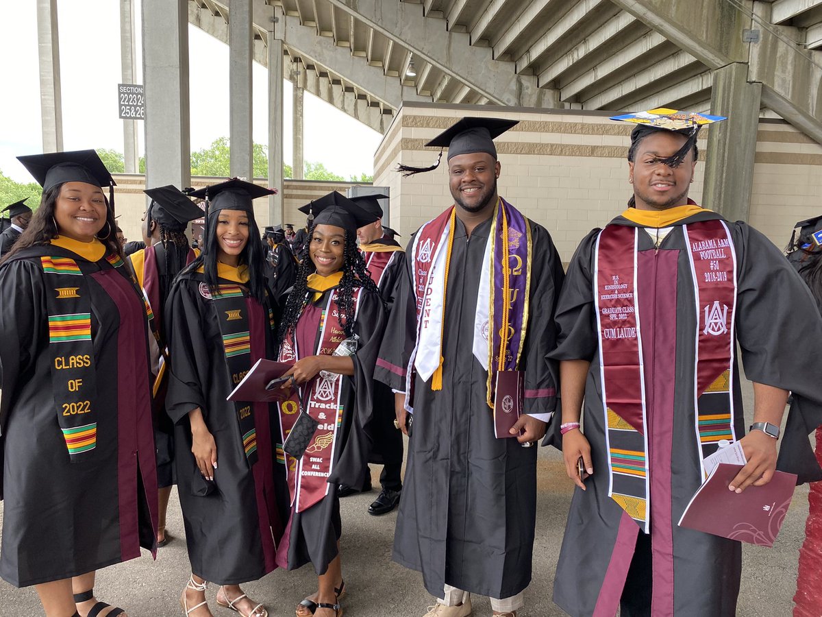 aamuedu's tweet photo. AAMU students are gathering at Louis  Crews Stadium for their Spring 2022 Commencement. “We’ll take the wind over rain!” #aamu #Classof2022 https://t.co/RGSHY5QEFZ