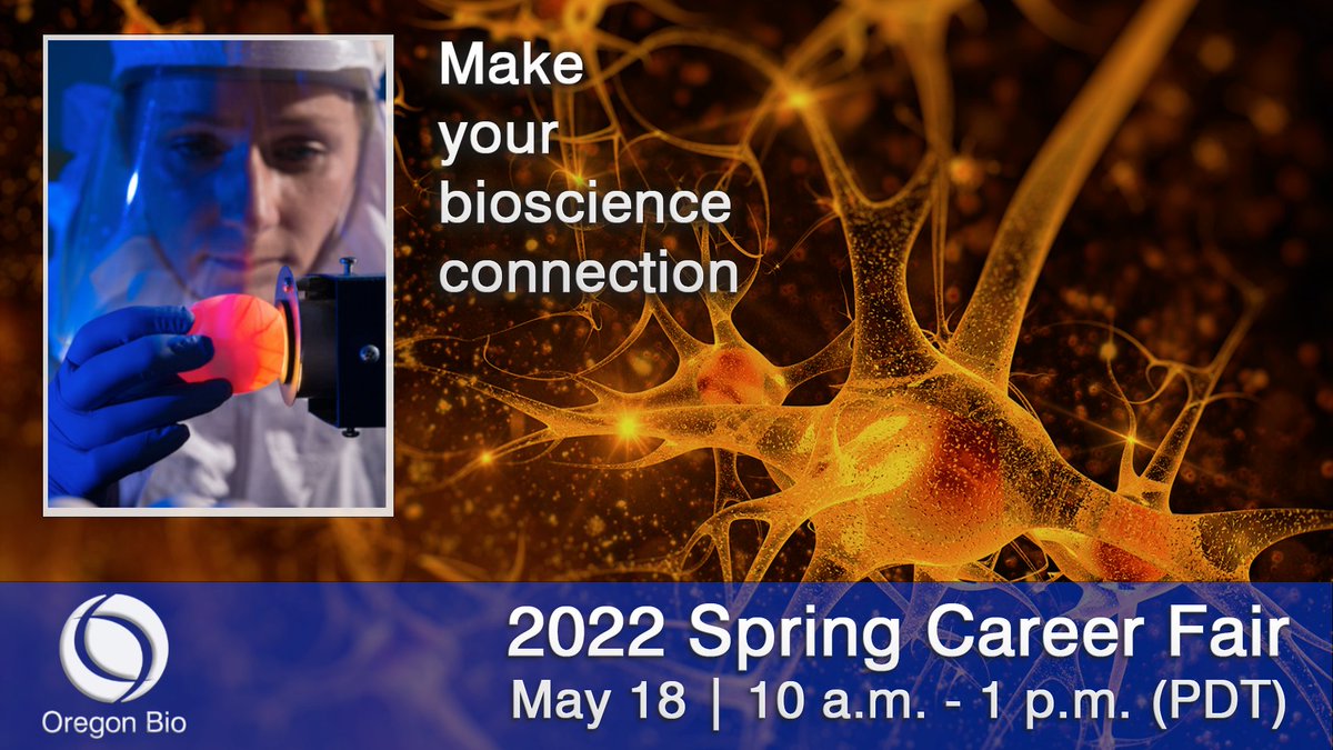 Hiring is #hot in bio in Oregon. Myriad manuf, research, QA and entrepreneurial opps abound.  Check out the virtual 5/18 event -oregonbio.org/event-class/sp… #jobs #STEM #bioscience #biotech #Jobsfair (thanks to sponsors who are tagged + Cascade Chemistry and Oregon Freeze Dried)