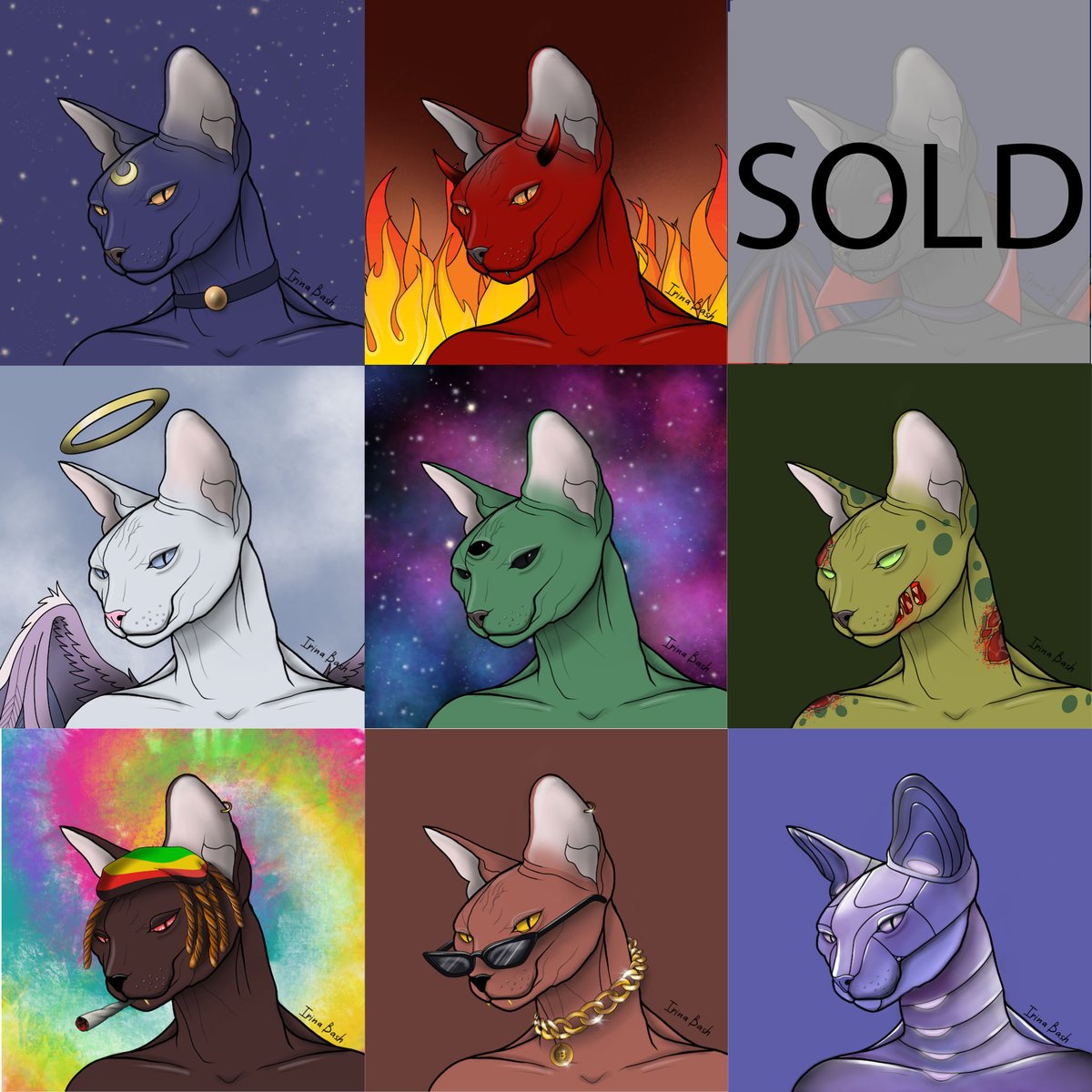 kiraa_art's tweet photo. Hello,my dear friends, today I am ready to present you my collection of #GoldSphynxCat on the #ETH #blockchain !🥳 So, the vampire cat has already been sold, but you have a chance to get the rest of 8 unique cats to your collection, floor price 0,08ETH🤩🤙🏻
https://t.co/UioFgp5Lsi https://t.co/C6tulT91Mm
