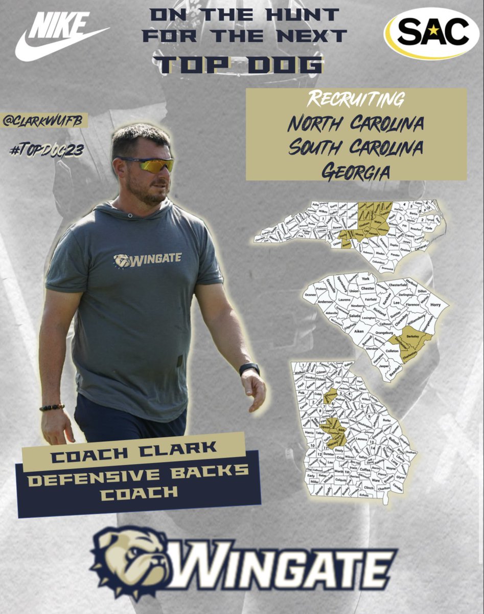 North Carolina, South Carolina and Georgia recruits follow @ClarkWUFB #TopDog23