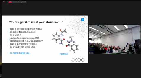 Jonathan Steed (@jonathan_steed) on Twitter photo Wow! There is now a CSD Structure with a REFCODE named after Roger Davey! RDAVEY! <a href="/ccdc_cambridge/">CCDC Cambridge</a> Wow! There is now a CSD Structure with a REFCODE named after Roger Davey! RDAVEY! <a href="/ccdc_cambridge/">CCDC Cambridge</a>