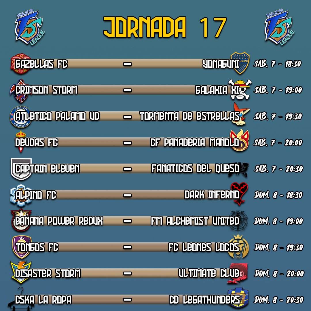 InakamasLeague's tweet photo. ¡YA ESTÁ AQUÍ! ¡VUELVE LA LIGA, VUELVEN LOS PARTIDOS, VUELVE EL FÚTBOL! 

JORNADA 17 https://t.co/4RV7DHGwJn