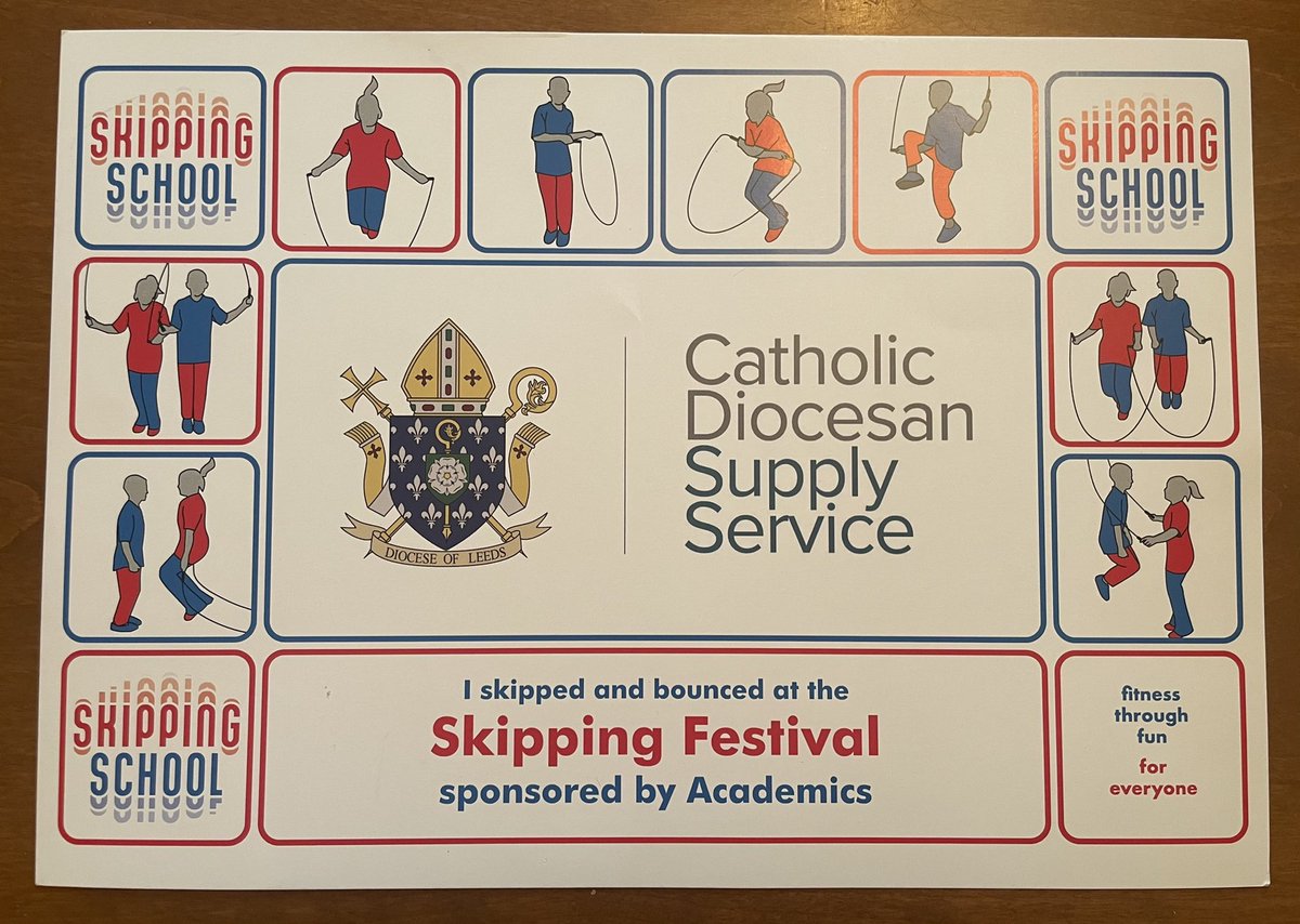 A huge thank you to <a href="/AcademicsUK/">AcademicsLtdUK</a> Catholic Diocesan Supply Service who have kindly provided participation certificates for all the children taking part in the Year 4 skipping project this year 🤩🌟