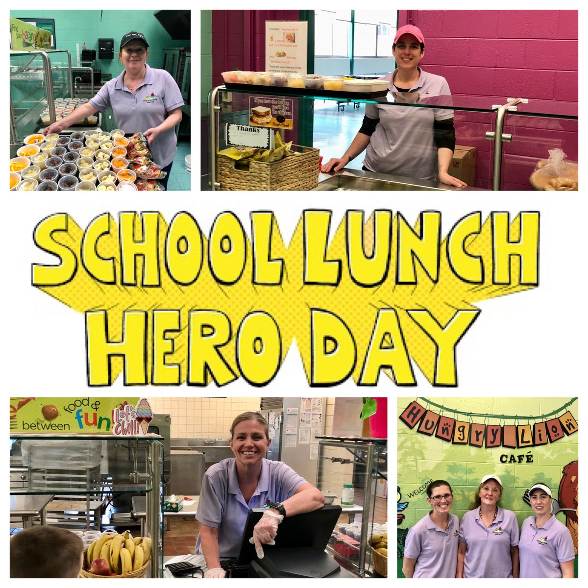 NMPSFoodService's tweet photo. Today is School Lunch Hero Day so we are celebrating the amazing ladies who feed the New Milford Public School children with smiles every day.  Thanks for all you do! @nmps_supt @HPS_CT @NES_CT @SNIS_CT @SMS_CT @NMHS_CT #SchoolLunchHeroDay https://t.co/e9Sr7VQbwU