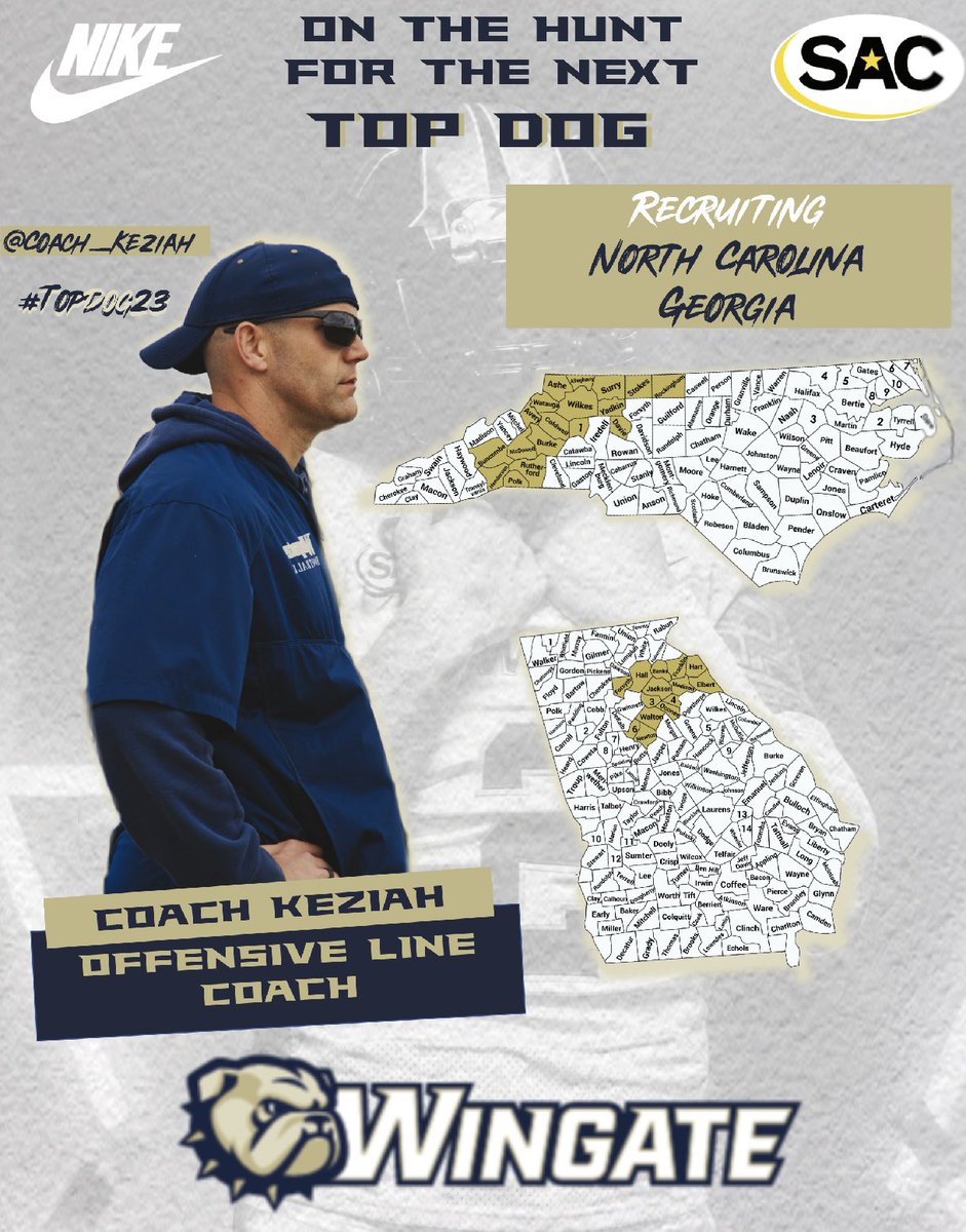 WingateFb's tweet photo. North Carolina and Georgia recruits follow @Coach_Keziah #TopDog23 https://t.co/gJRTUKarVb